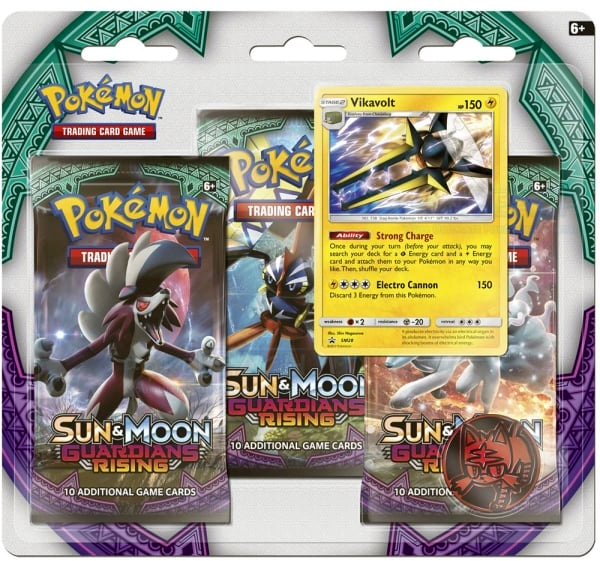 Pokemon Sun & Moon SM2 Guardians Rising 3-Booster Blister Pack - Vikavolt Promo